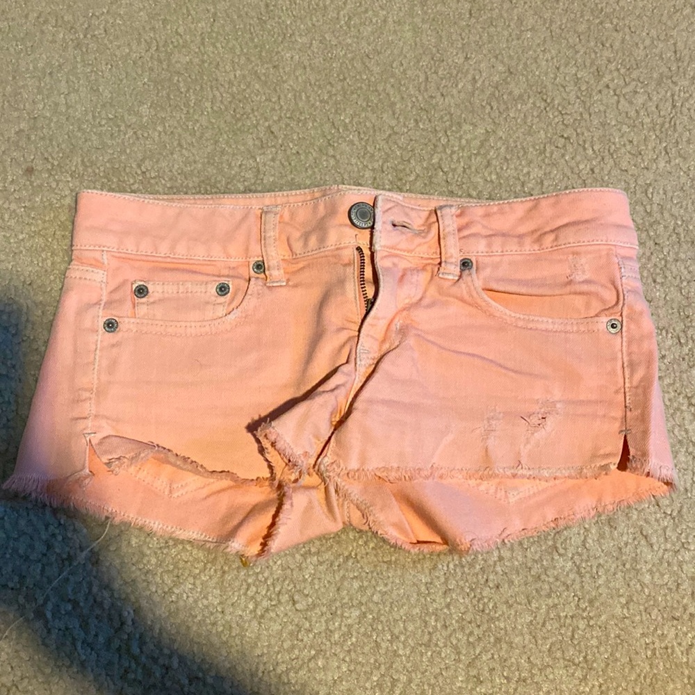 Salmon American eagle jean shorts